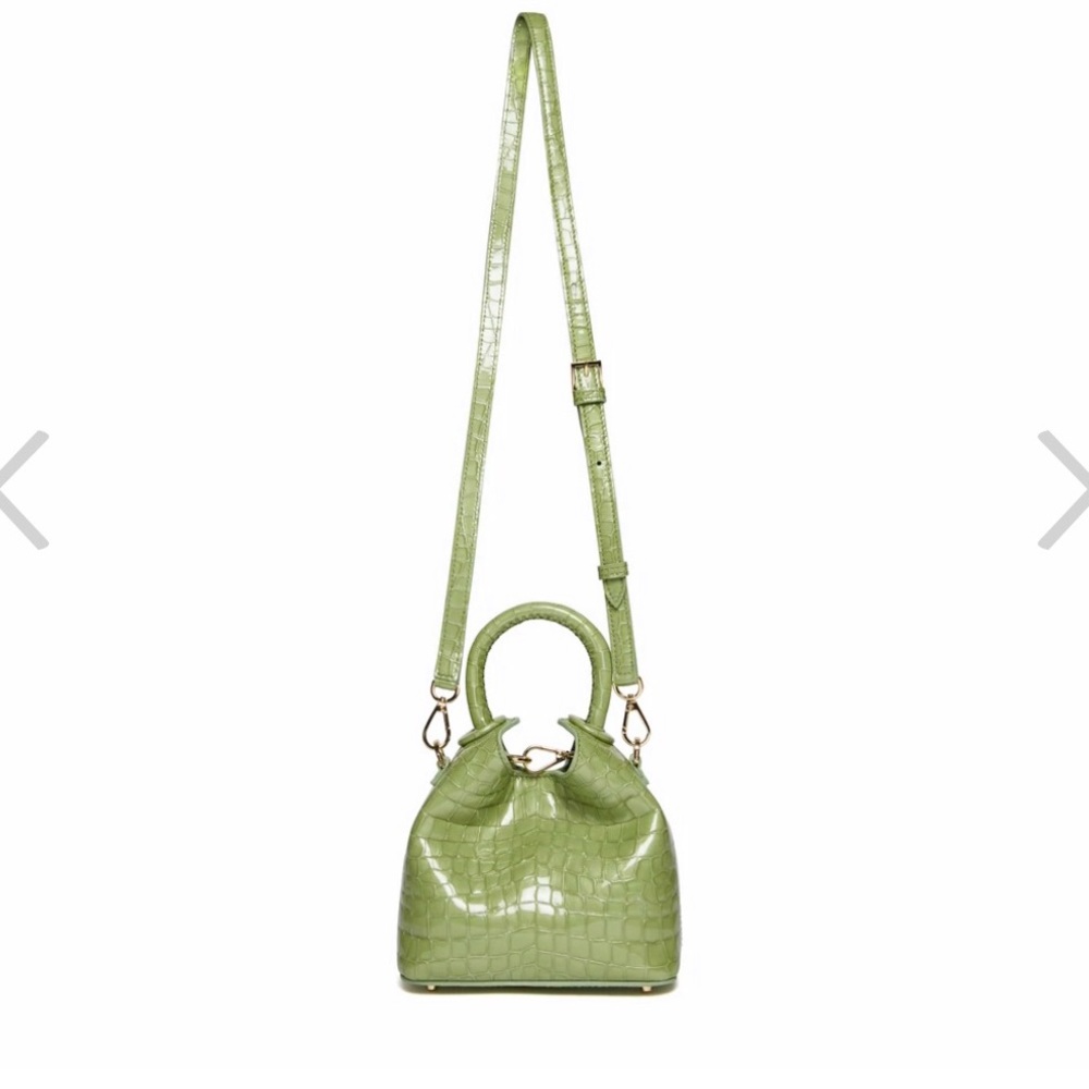 Elleme paris croc print bag green shoulder cross body mini